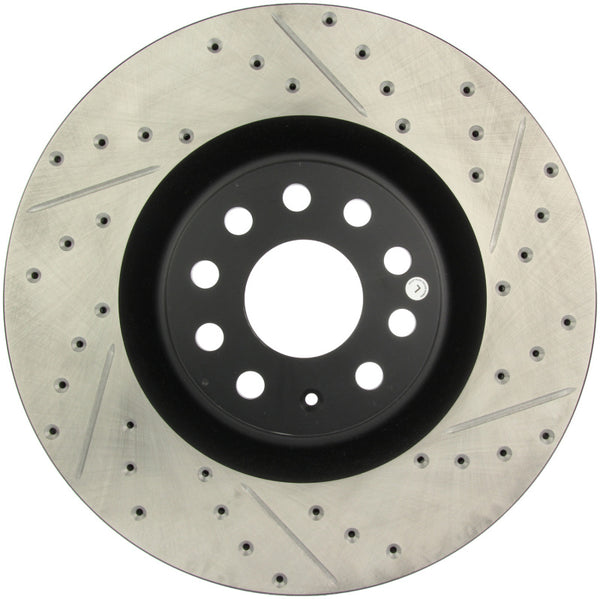 StopTech 09 VW Passat CC / 06-09 Passat Slotted & Drilled Left Front Rotor - 127.33112L for 2009-2011 Volkswagen CC - front v
