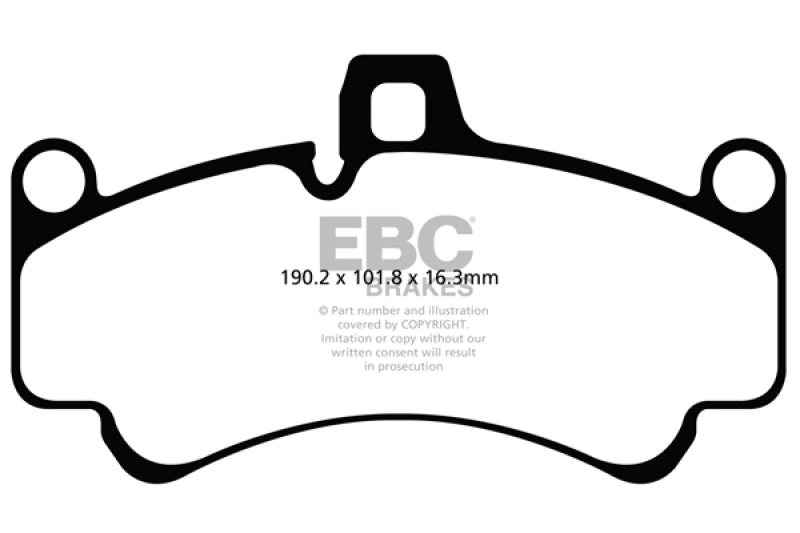 EBC 01-03 Porsche 911 (996) (Cast Iron Rotor only) 3.6 Twin Turbo GT2 Yellowstuff Front Brake Pads - DP41516R