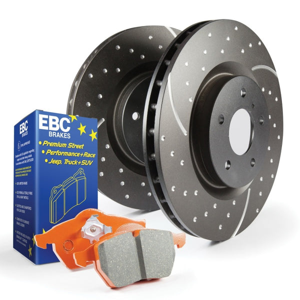 EBC S8 Kits Orangestuff Pads and GD Rotors - S8KF1238 for 2015-2021 Ford F 150 - front view