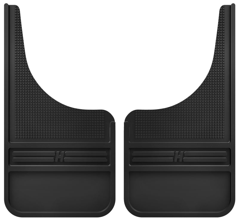 Husky Liners Universal 12in Wide Black Rubber Front Mud Flaps w/o Weight - 55000