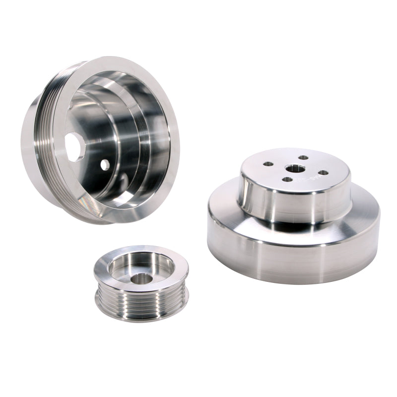 BBK 88-95 GM Truck 4.3 5.0 5.7 Underdrive Pulley Kit - Lightweight CNC Billet Aluminum (3pc) - 1603
