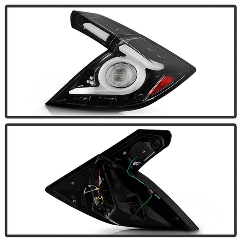 Spyder 16-19 Honda Civic 5 Door Hatchback Light Bar LED Tail Lights - Black Chrome(ALT-YD-HC16HB-BC) - 5088819