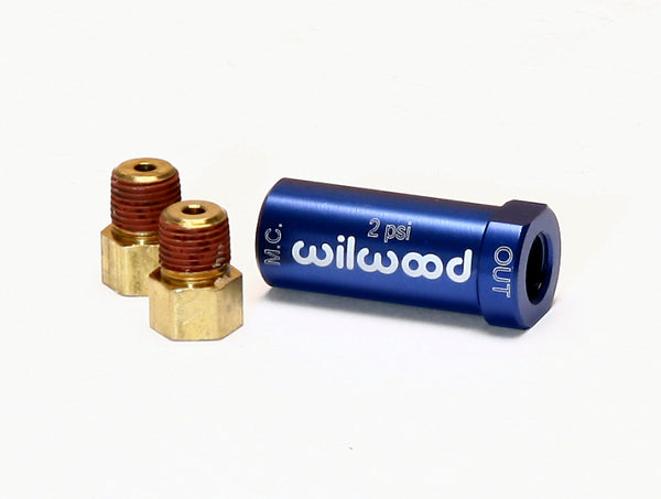 Wilwood Residual Pressure Valve - with Fittings - 2psi - Blue - 260-13783 by Wilwood