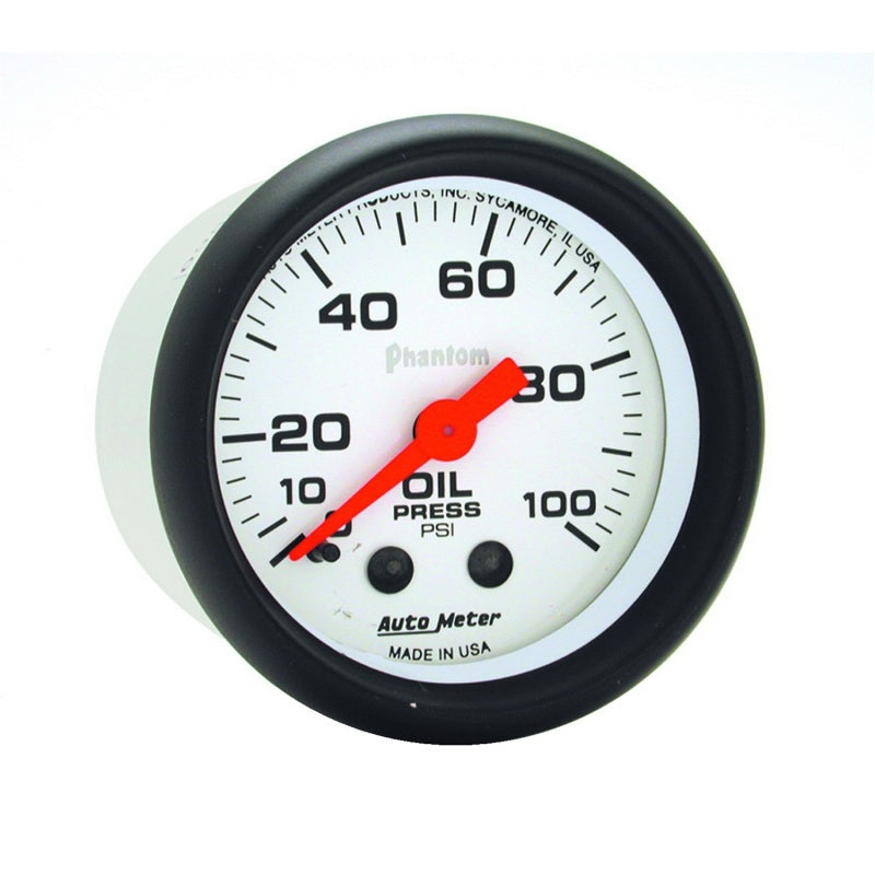Autometer Phantom 52mm 0-100 PSI Mechanical Oil Pressure Gauge - 5721