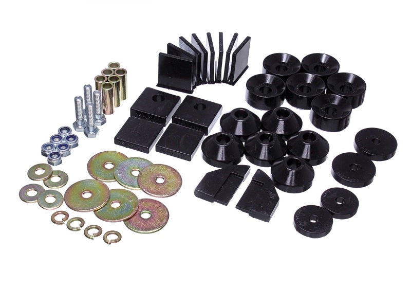Energy Suspension 86-95 Suzuki Samurai Black Body Mount Set - 1.4101G for 1986-1995 Suzuki Samurai - front view