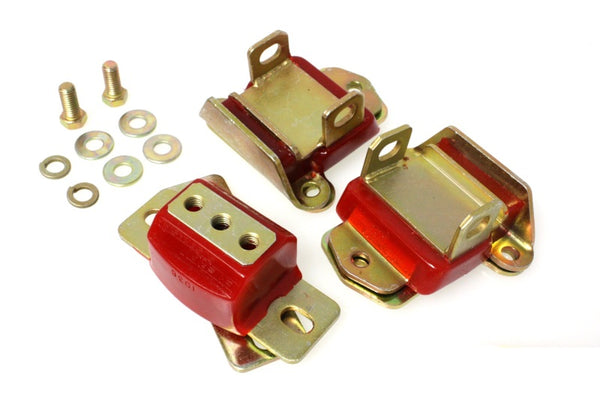 Energy Suspension 67-72 Camaro/64-72 Chevelle/63-82 Corvette Red Zinc 2 Engine & 1 Trans Mount Set - 3.1120R for 1963-1982 Ch
