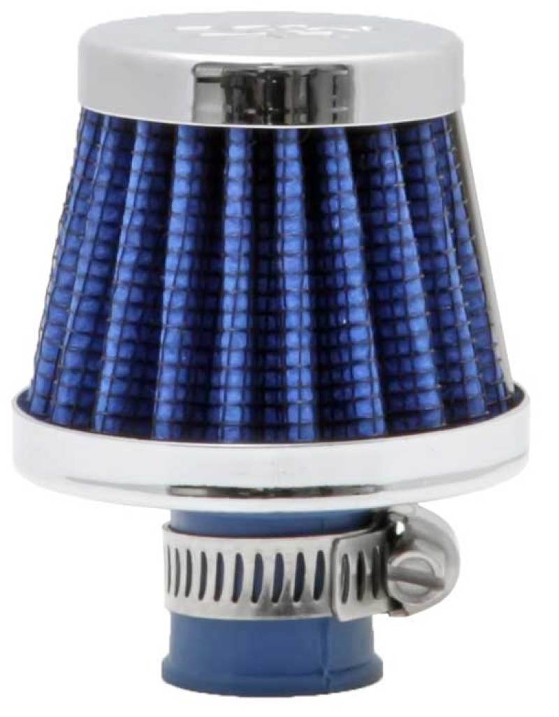 K&N 2in Base OD x .375in Flange ID x 1.75in H Rubber Base Crankcase Vent Filter - Blue - 62-1600BL