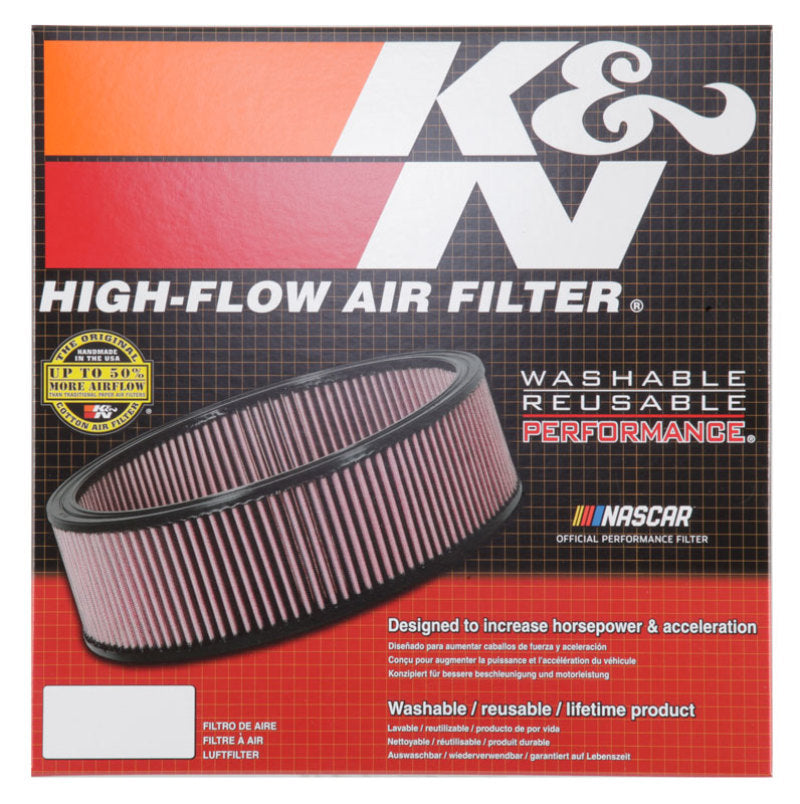 K&N Replacement Drop In Air Filter - 14in OD / 12in ID / 4in H w/ Wire - E-3750