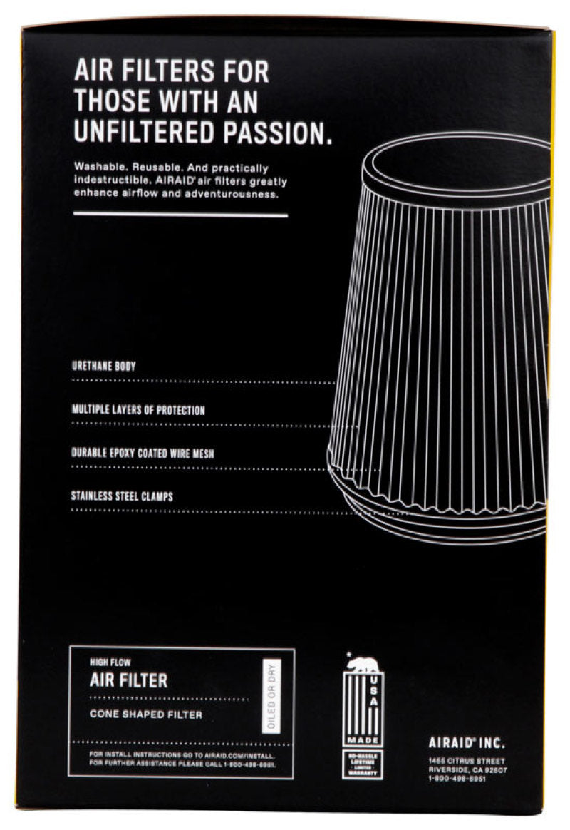 Airaid Universal Air Filter - Cone 4 x 7 x 4 5/8 x 7 w/ Short Flange - 700-458 by Airaid - additional view