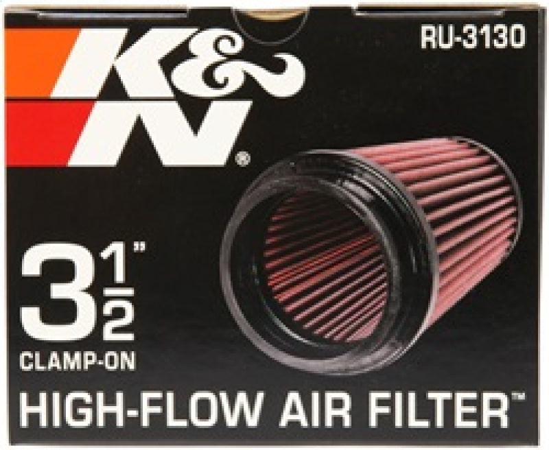 K&N Filter Universal Rubber Filter 3 1/2 inch Flange 4 5/8 inch Base 3 1/2 inch Top 7 inch Height - RU-3130 by K&N Engineerin