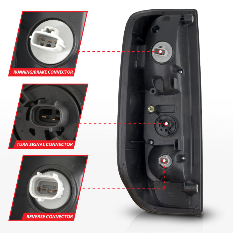 ANZO 2005-2021 Nissan Frontier LED Taillights Black Housing/Clear Lens - 311443