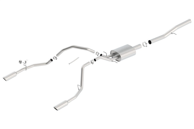 Borla 14 Silv/Sierra 1500 EC Std/CC Short 143.5in WB Touring Single Split Rear Exit Cat-Back Exhaust - 140570