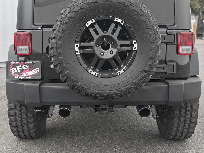 aFe Rebel Series 2.5in 409 SS Axle-Back Exhaust w/ Black Tips 2007+ Jeep Wrangler (JK) V6 3.6L/3.8L - 49-48061-B