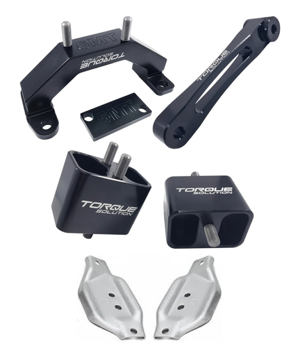 Torque Solution Engine & Transmission Mount Kit w/ Mount Plates 02-14 Subaru WRX / 04+ Subaru STI - TS-SU-123SB-PL for 2002-2