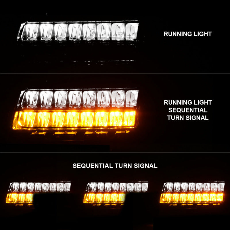 ANZO 2018-2021 Jeep Wrangler LED Side Markers Chrome Housing Smoke Lens w/ Seq. Signal Sport Bulb - 511085