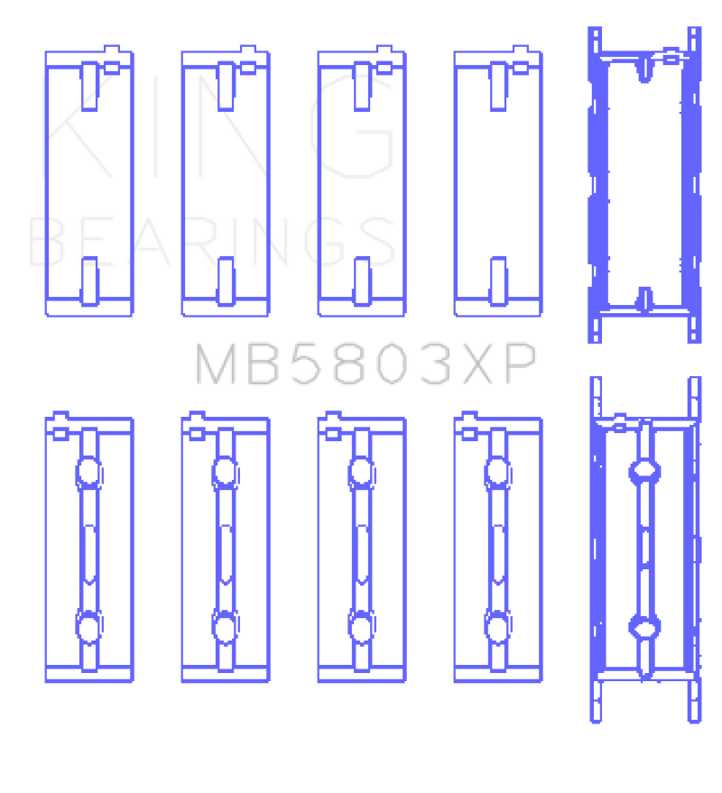 King BMW S65B40A Crankshaft Main Bearings Set of 5 - MB5803XP
