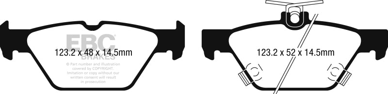 EBC 15-17 Subaru Outback / Legacy Greenstuff 2000 Series Sport Rear Brake Pads - DP22257