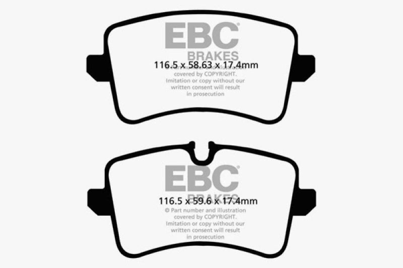 EBC 11 Audi A6 2.0 Turbo Redstuff Rear Brake Pads - DP32082C
