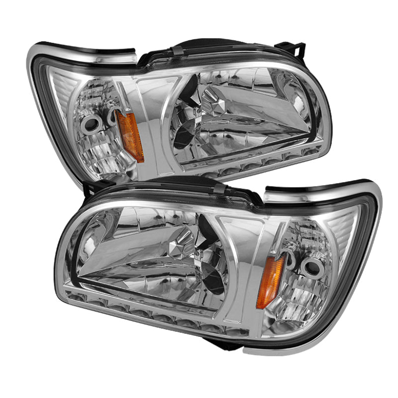 Xtune Toyota Tacoma 01-04 1 Piece w/ Chrome Trim Corner Crystal Headlights HD-ON-TT01-1PC-LED-CC-C - 5056368