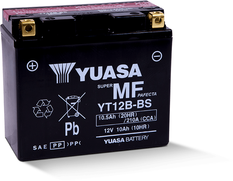 Yuasa YT12B-BS Maintenance Free 12 Volt AGM Battery - YUAM6212B