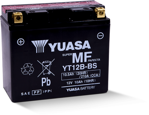 Yuasa YT12B-BS Maintenance Free 12 Volt AGM Battery - YUAM6212B for 2009-2017 Yamaha FZ6R