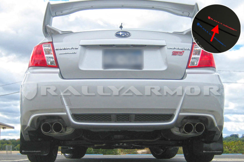 Rally Armor 11-14 Subaru WRX/STI (Sedan Only) Black UR Mud Flap w/ Red Logo - MF19-UR-BLK/RD