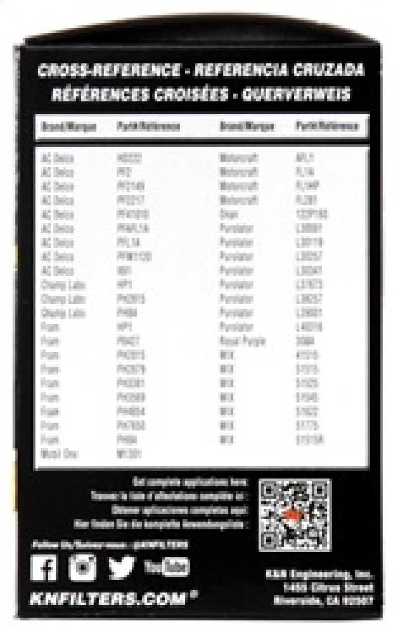 K&amp;N Oil Filter OIL FILTER; AUTOMOTIVE - HP-3001