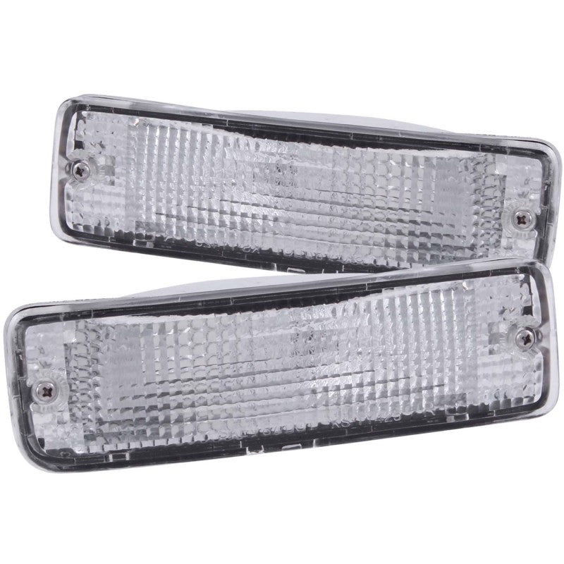 ANZO 1989-1995 Toyota Pickup Euro Parking Lights Chrome w/ Amber Reflector - 511019
