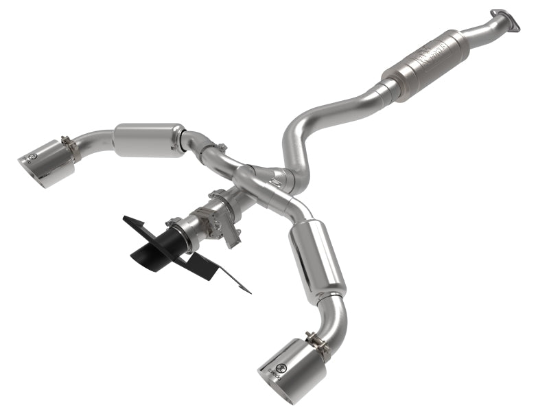 aFe 23-24 Toyota GR Corolla L3 1.6L (t) Gemini XV 3in to 2-1/2in Cat Back Exhaust w/ Polished Tips - 49-36067-P