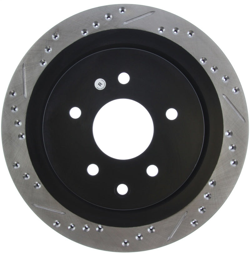 StopTech 06-07 350Z / 05-07 G35 / 06-07 G35X SportStop Slotted &amp; Drilled Rear Right Rotor - 127.42088R
