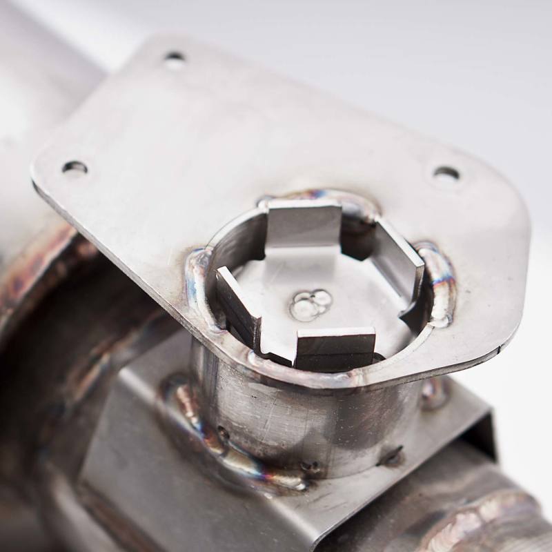 Stainless Works 2016+ Chevy Camaro SS 3in Redline Factory Connect Axle Back w/Valve &amp; 4in Quad Tips - CA16RVMKSFCR