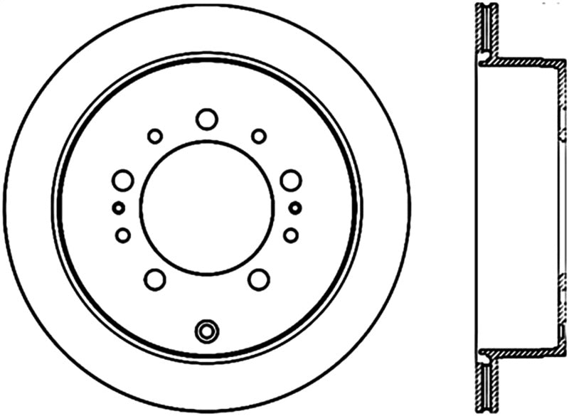 StopTech Sport Slot 08-13 Lexus LX450/470/570 / 07-12 Toyota Tundra Slotted Left Rear CRYO Rotor - 126.44157CSL