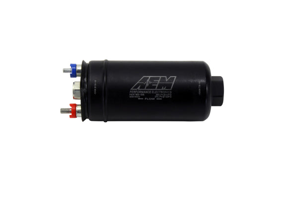 AEM 380LPH High Pressure Fuel Pump -6AN Female Out, -10AN Female In - 50-1005 by AEM - front view
