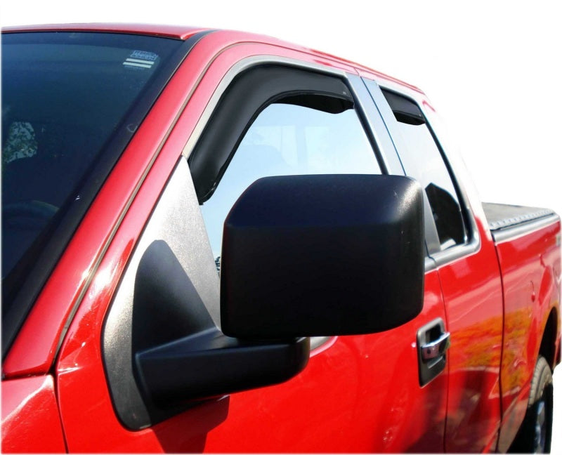 AVS 04-14 Ford F-150 Supercab Ventvisor In-Channel Front &amp; Rear Window Deflectors 4pc - Smoke