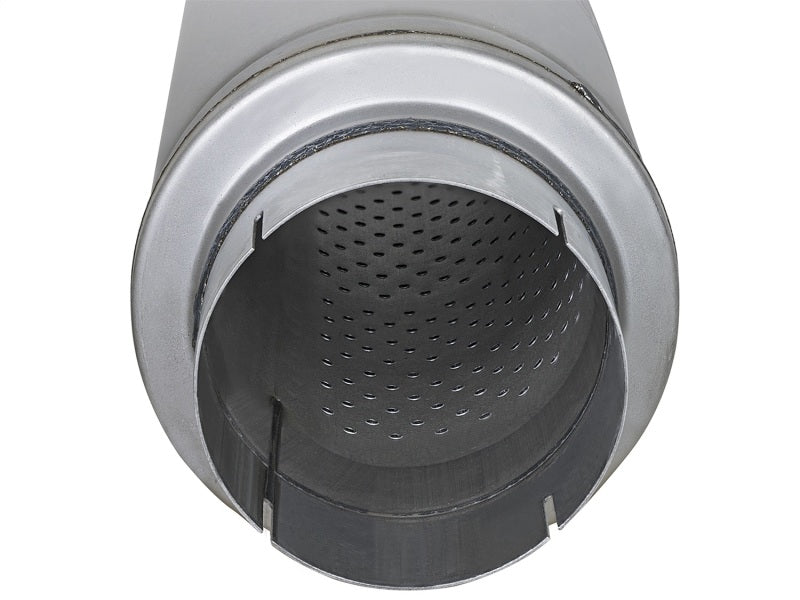 aFe ATLAS Aluminized Steel Muffler 5in Center/Center 24in L x 7in Diameter - Round Body - 49M00023