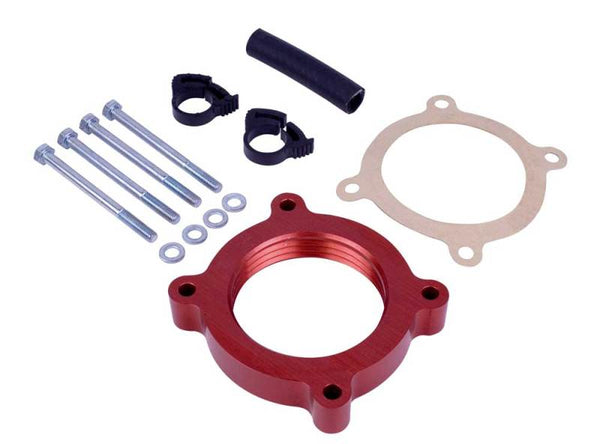 Airaid 11-14 Ford Mustang 3.7L V6 / 11-14 Ford F-150 3.7L V6 PowerAid TB Spacer - 450-636 for 2011-2014 Ford F 150 - front vi