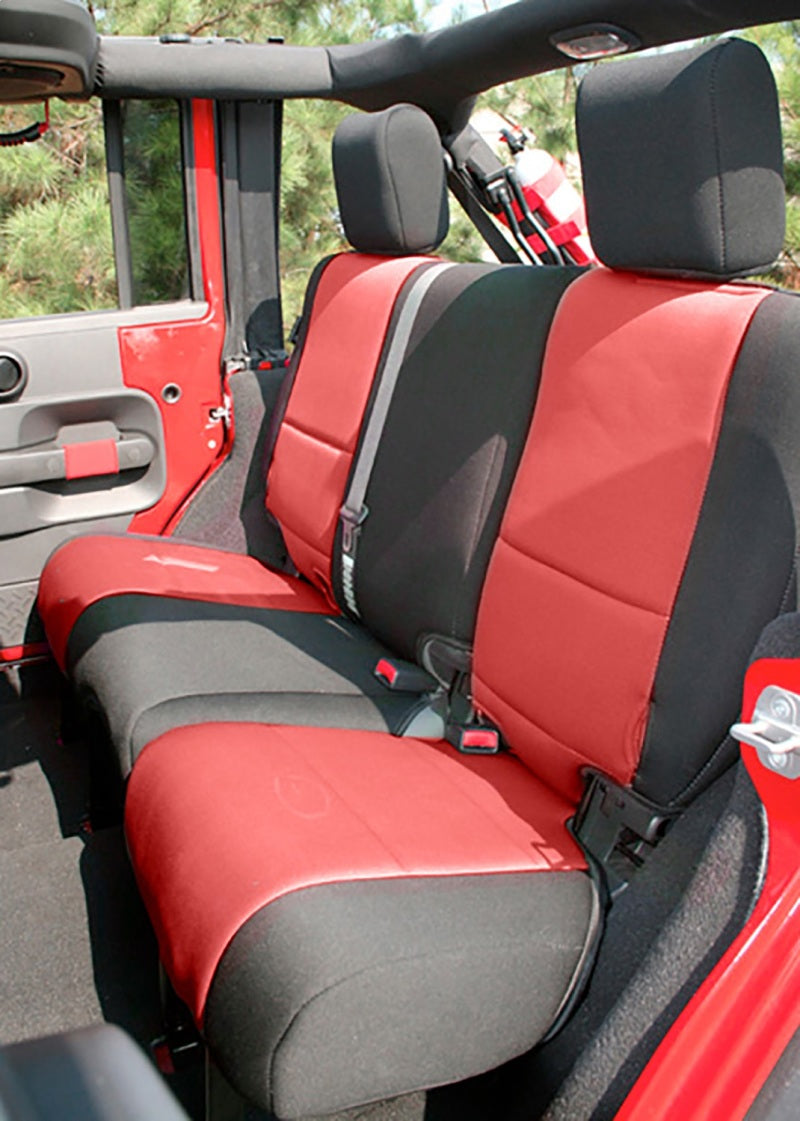 Rugged Ridge Seat Cover Kit Black/Red 11-18 Jeep Wrangler JK 2dr - 13296.53