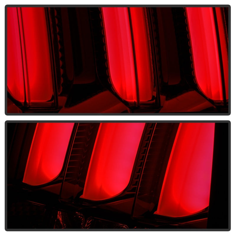 Spyder 05-09 Ford Mustang (Red Light Bar) LED Tail Lights - Smoke ALT-YD-FM05V3-RBLED-SM - 5086723