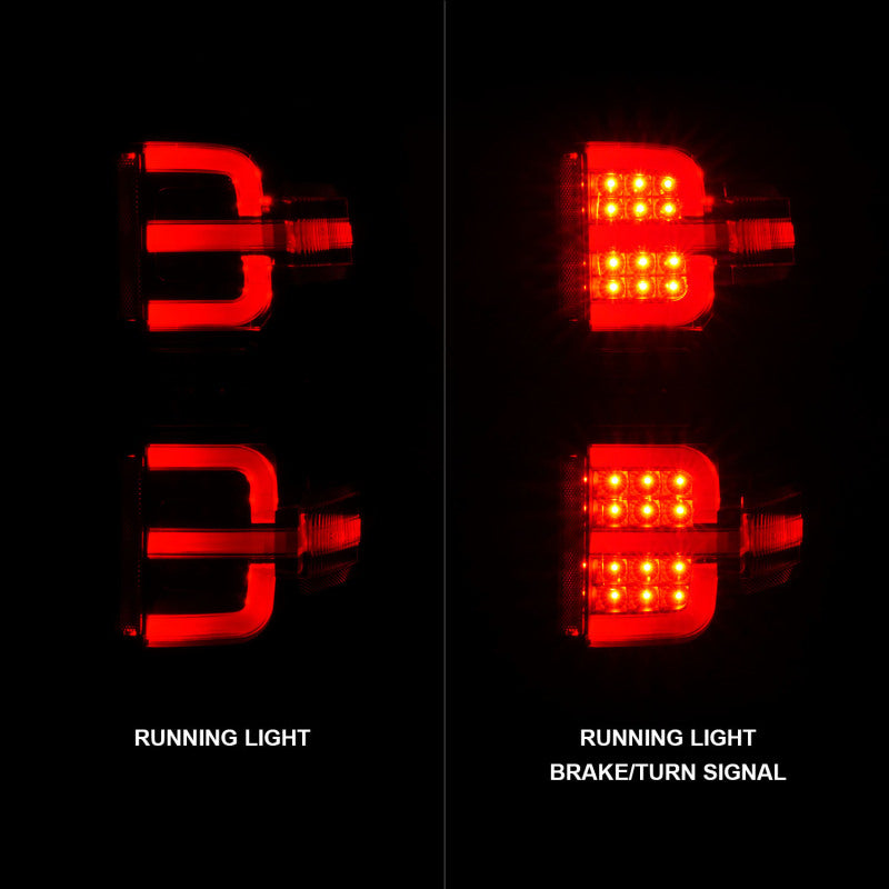 ANZO 15-19 Chevy Silverado 2500HD/3500HD (Halgn Only) LED Tail Lights w/Black Light Bar &amp; Clear Lens - 311425
