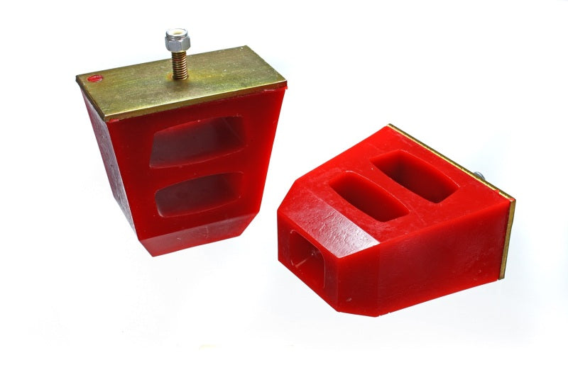 Energy Suspension Universal 4.5in Tall x 4.5in Long x 2.5in Wide Red Bump Stops (2 per set) - 9.9104R by Energy Suspension - 