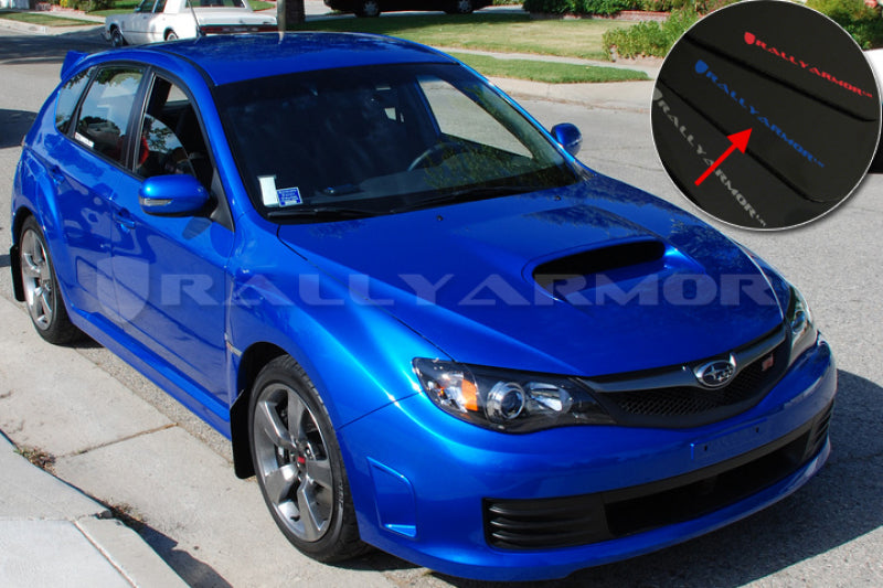 Rally Armor 08-11 Subaru STI (Hatch Only) / 11-14 WRX (Hatch Only) Black UR Mud Flap w/ Blue Logo - MF15-UR-BLK/BL