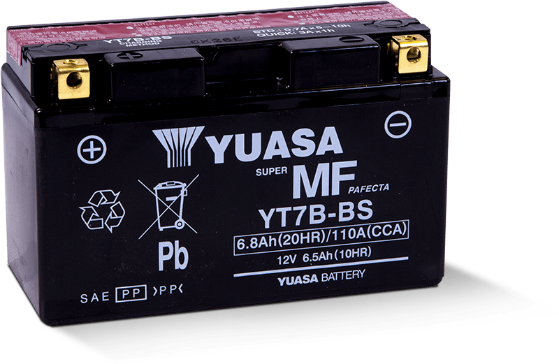 Yuasa YT7B-BS Maintenance Free AGM 12 Volt Battery - YUAM62T7B