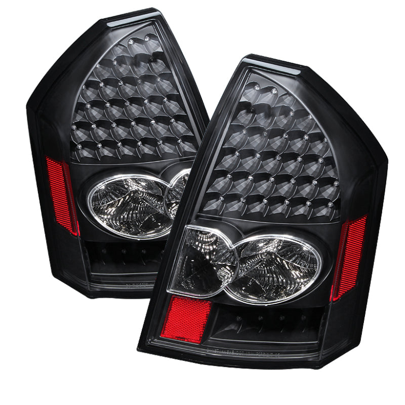 Xtune Chrysler 300C 05-07 LED Tail Lights Black ALT-JH-C305-LED-BK - 9027512