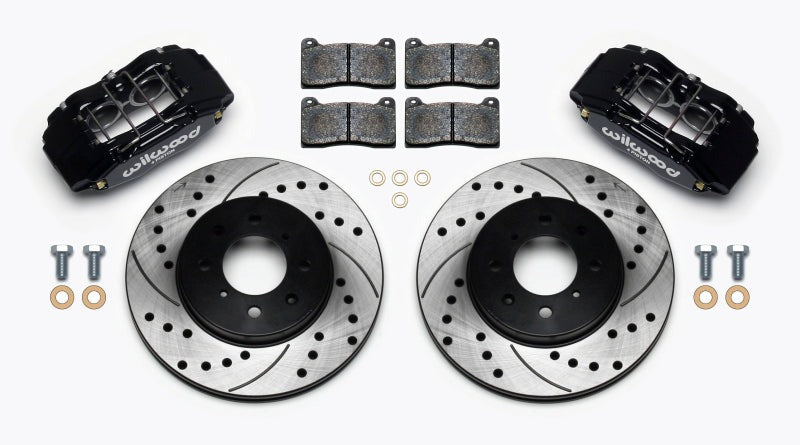 Wilwood DPHA Front Caliper &amp; Rotor Kit Drilled Honda / Acura w/ 262mm OE Rotor - 140-12996-D