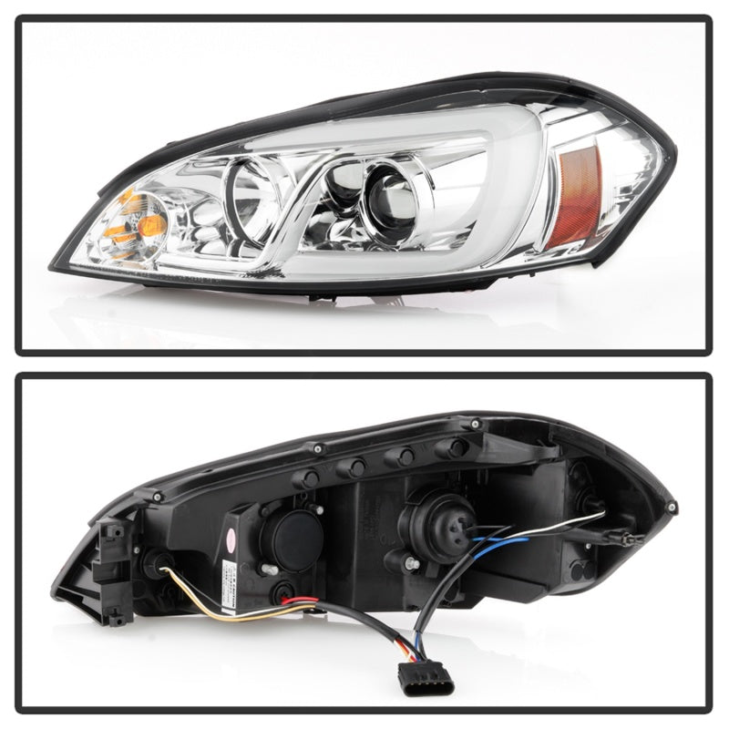 Spyder 06-13 Chevy Impala / 06-07 Chevy Monte Carlo Projector Headlights - Light Bar - Chrome