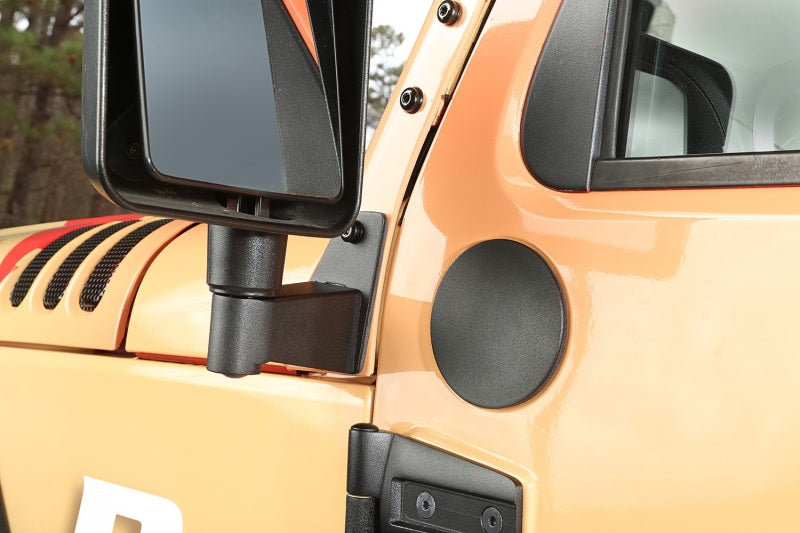 Rugged Ridge 07-18 Jeep Wrangler JK Textured Black Mirror Relocation Brackets - 11025.07