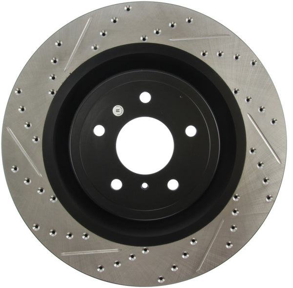 StopTech Infiniti G37 / Nissan 370Z SportStop Slotted & Drilled Front Right Rotor - 127.42100R for 2014-2023 INFINITI Q50 - f