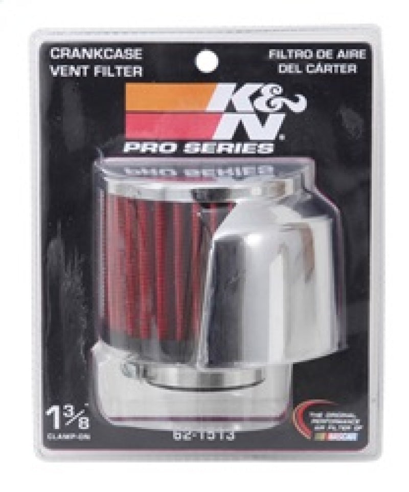 K&N 1.375in Flange ID x 3in OD x 2.5in Height Clamp On Crankcase Vent Filter - 62-1513
