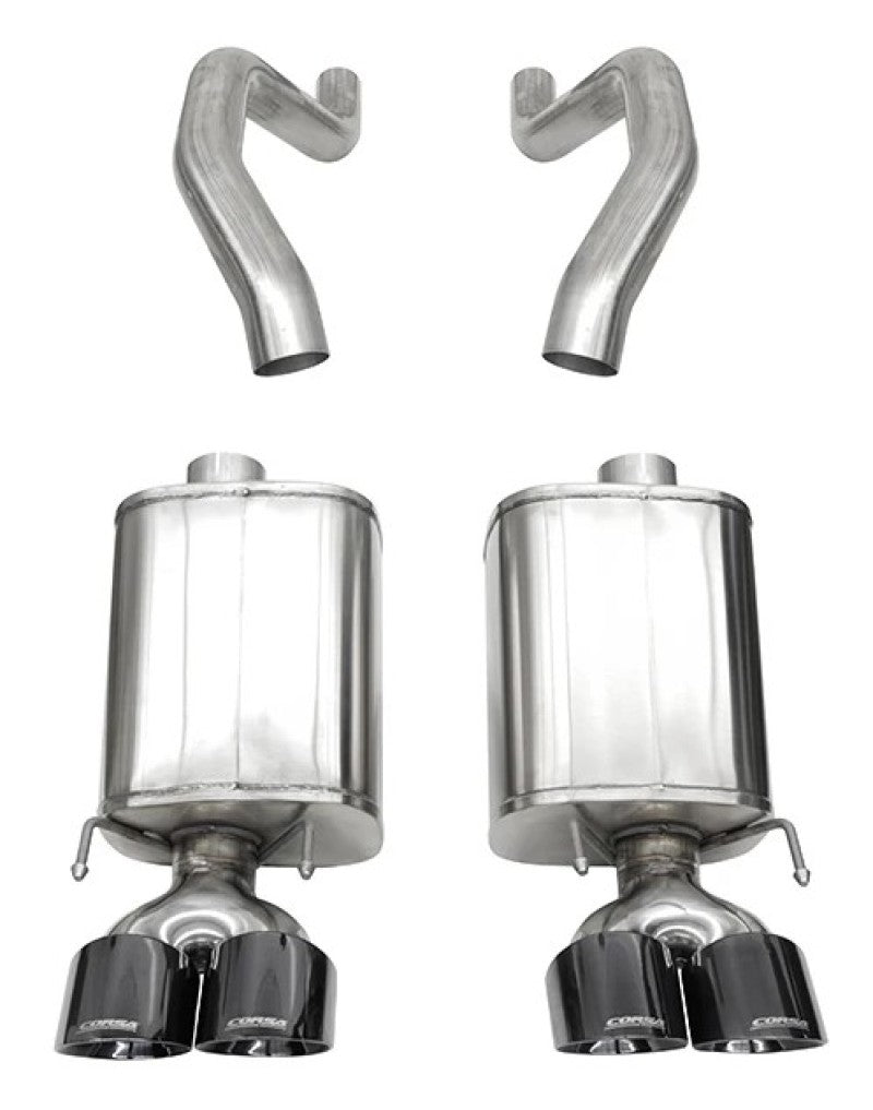 Corsa 06-13 Chevy Corvette C6 Z06 7.0L / 09-13 ZR1 6.2L Black PVD AxleBack Exhaust w/4.5in Twin Tips - 21077BLK
