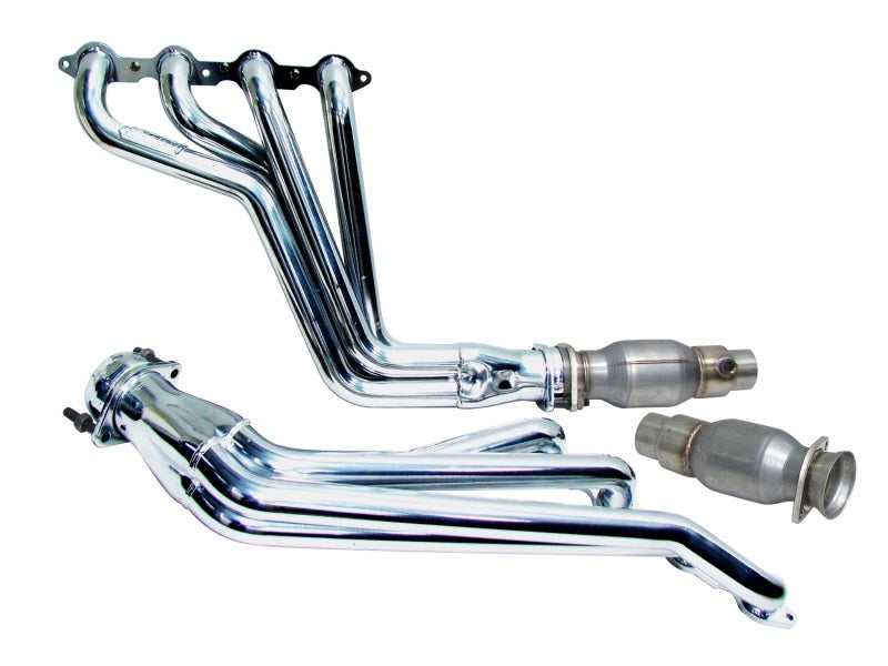 BBK 10-15 Camaro LS3 L99 Long Tube Exhaust Headers With Converters - 1-3/4 Chrome - 4021